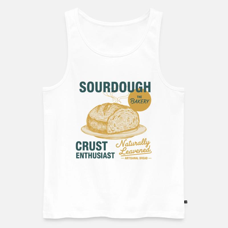 Sourdough Crust Enthusiast Bread Baking Baker - Men's Premium Organic Tank Top - white