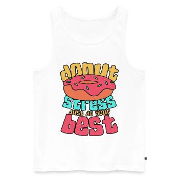 Ambiance Stress Office de Donut - Débardeur bio Premium Homme - blanc - Devant - Michal (187cm)