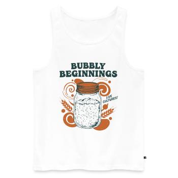 Sauerteig-Sekt-Anfänge Live-Kulturen Backen - Männer Premium Bio Tank Top - Weiß - Vorne - AI Model Male 178 light (178cm)
