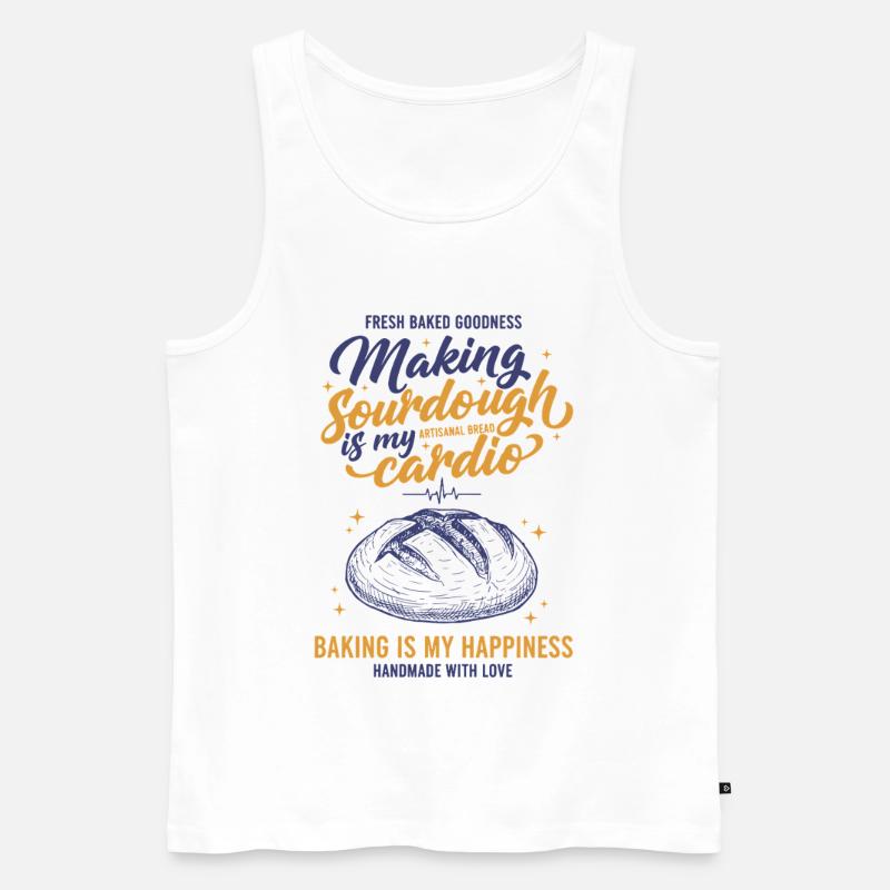 Sauerteigbrot Backen Sauerteig machen - Männer Premium Bio Tank Top - Weiß