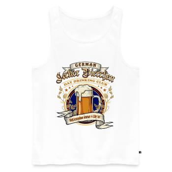 Lecker Bierchen Day Drinking Club - Männer Premium Bio Tank Top - Weiß - Vorne - Michal (187cm)