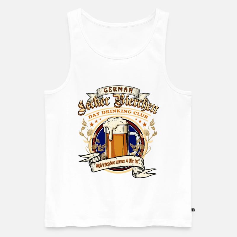 Lecker Bierchen Day Drinking Club - Männer Premium Bio Tank Top - Weiß
