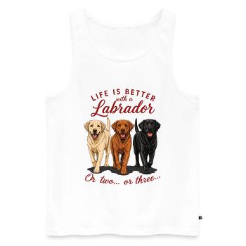 Life Is Better With A Labrador Dog Shirt - Men's Premium Organic Tank Top - white - Front - Michal (187cm)
