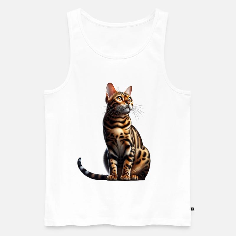 Chat léopard - Débardeur bio Premium Homme - blanc