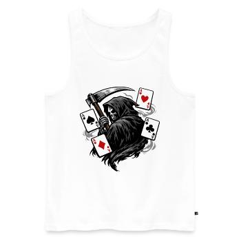Sensenmann Poker Spieler Dark Fantasy Motiv - Männer Premium Bio Tank Top - Weiß - Vorne - Michal (187cm)