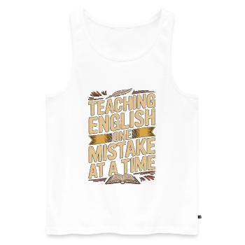 Enseignant d’anglais langue seconde enseignant en anglais - Débardeur bio Premium Homme - blanc - Devant - Michal (187cm)