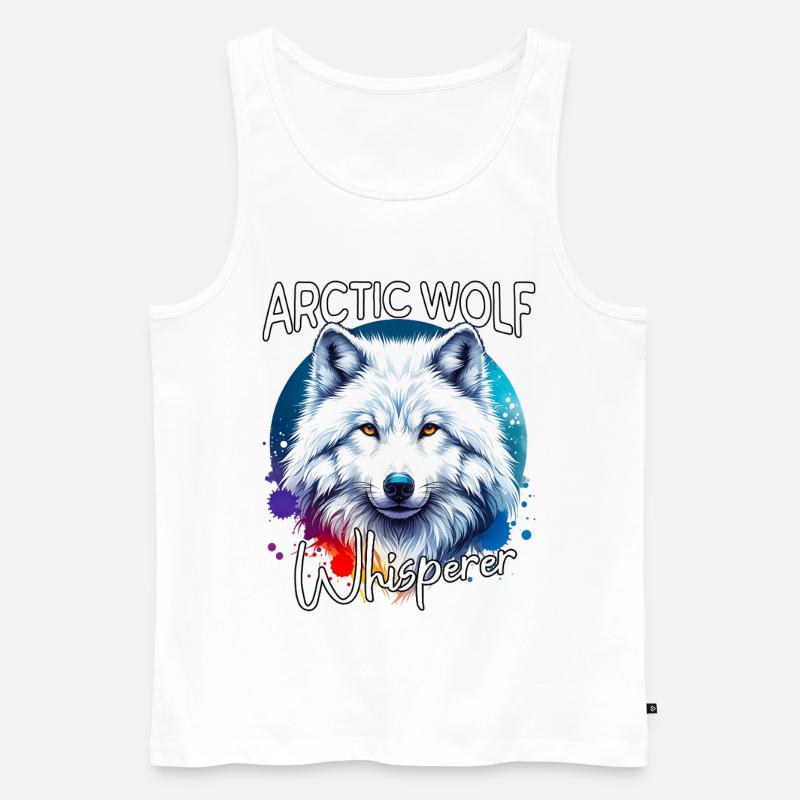 Polarwolf Flüsterer - Männer Premium Bio Tank Top - Weiß