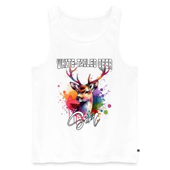 White-tailed Deer Girl White-tailed Deer - Men's Premium Organic Tank Top - white - Front - AI Model Male 178 light (178cm)