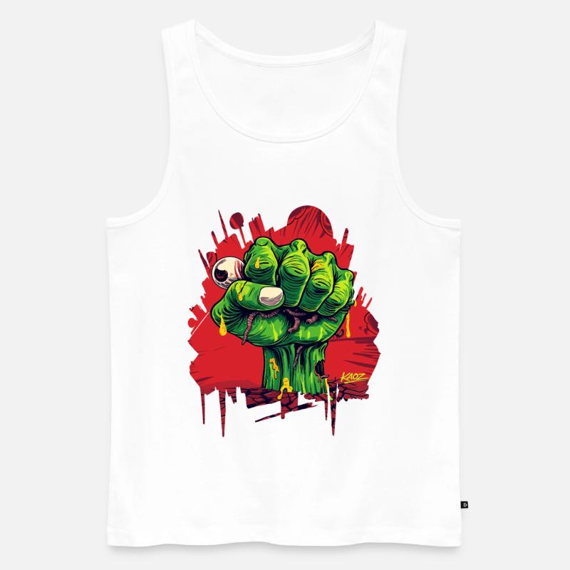 Zombie-Faust-Graffiti-T-Shirt - Männer Premium Bio Tank Top - Weiß
