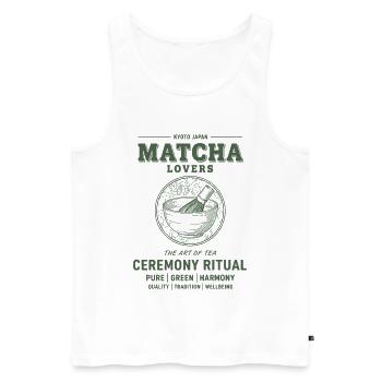 Matcha Lovers Kyoto Japan Ceremony Ritual Tea - Men's Premium Organic Tank Top - white - Front - AI Model Male 178 light (178cm)