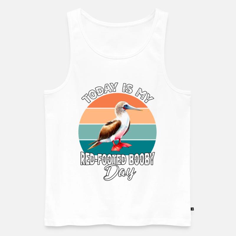 Rotfusstölpel Red Footed Booby - Männer Premium Bio Tank Top - Weiß