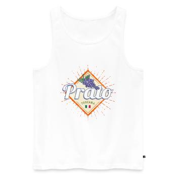 Prato Toskana in Italien Weintrauben Souvenir - Männer Premium Bio Tank Top - Weiß - Vorne - Michal (187cm)