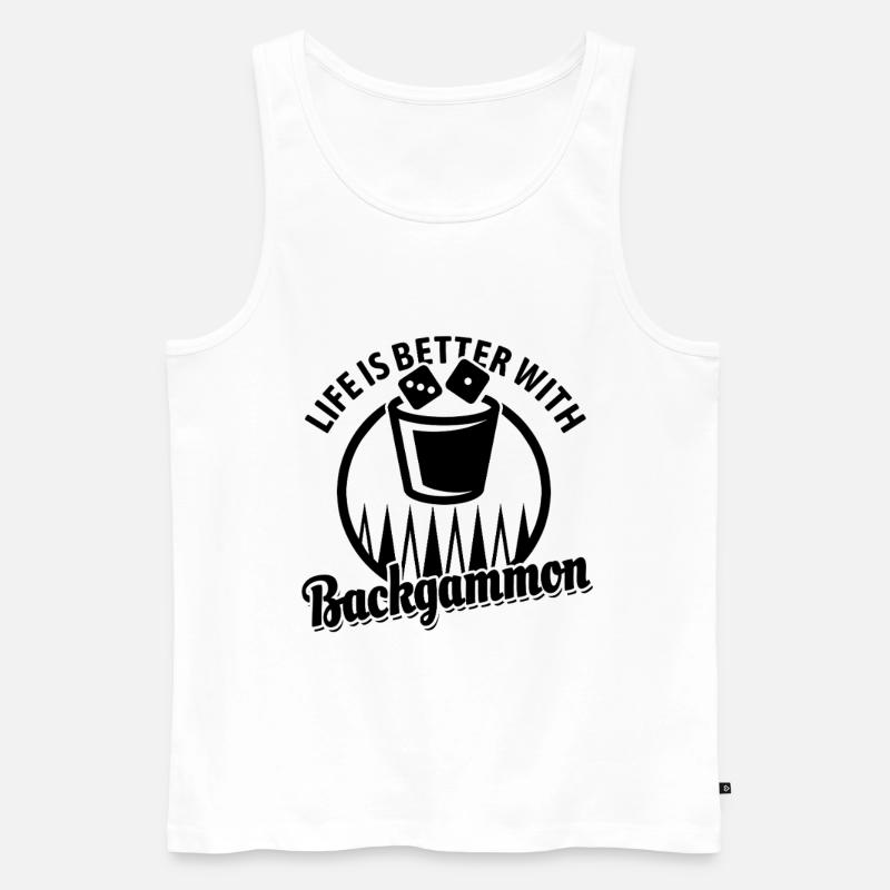 Backgammon | Brettspiel | Geschenk - Männer Premium Bio Tank Top - Weiß