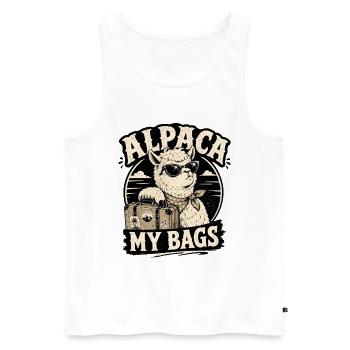 Alpaga, mes sacs - Débardeur bio Premium Homme - blanc - Devant - Michal (187cm)