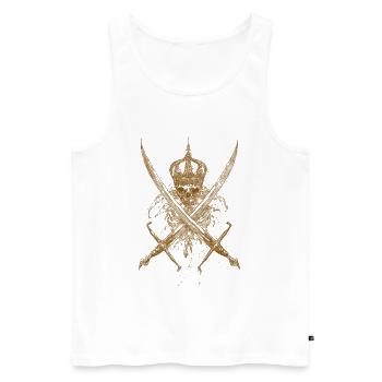 Roi des Morts – Épées & Couronne - Débardeur bio Premium Homme - blanc - Devant - Michal (187cm)