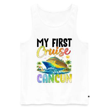 My First Cruise Cancun - Men's Premium Organic Tank Top - white - Front - AI Model Male 178 light (178cm)