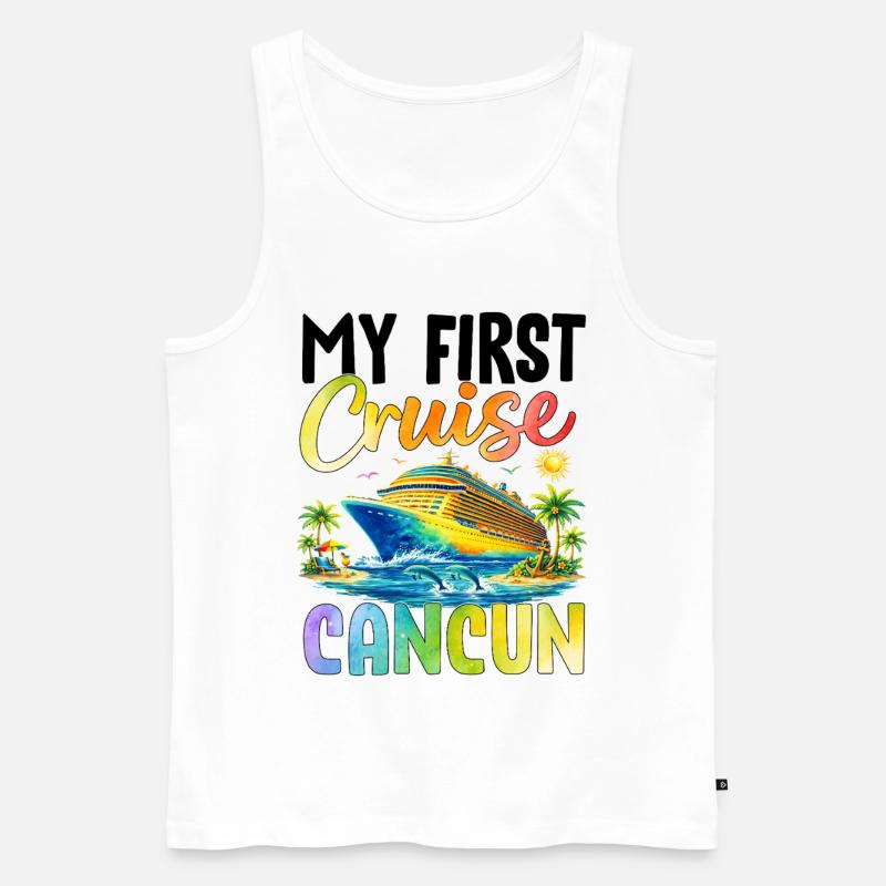 My First Cruise Cancun - Männer Premium Bio Tank Top - Weiß
