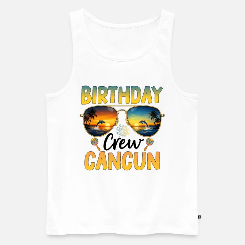 Birthday Crew Cancun - Männer Premium Bio Tank Top - Weiß