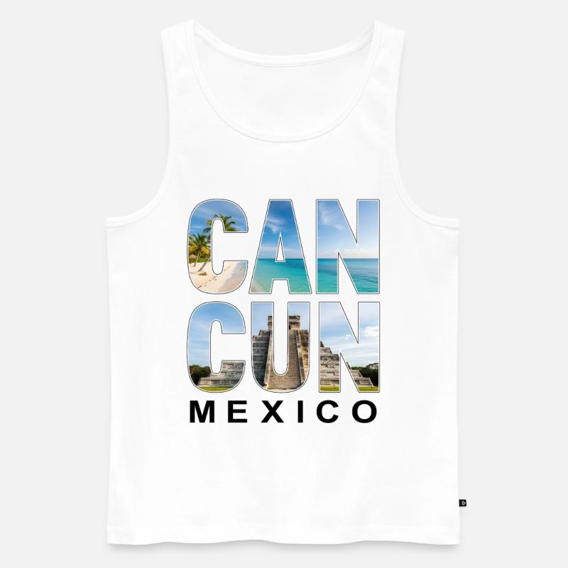 Cancun Mexico - Männer Premium Bio Tank Top - Weiß