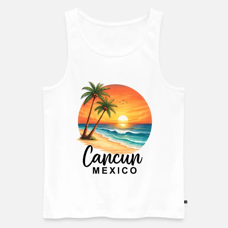Cancun Mexico - Männer Premium Bio Tank Top - Weiß
