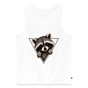 Raccoon in a triangle - Men's Premium Organic Tank Top - white - Front - Michal (187cm)