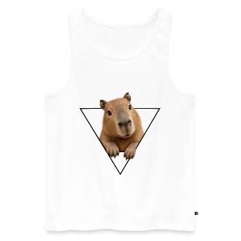 Kapybara in the Triangle - Men's Premium Organic Tank Top - white - Front - Michal (187cm)