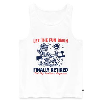 Kollege Abschied Retro Endlich in Rente - Männer Premium Bio Tank Top - Weiß - Vorne - Michal (187cm)