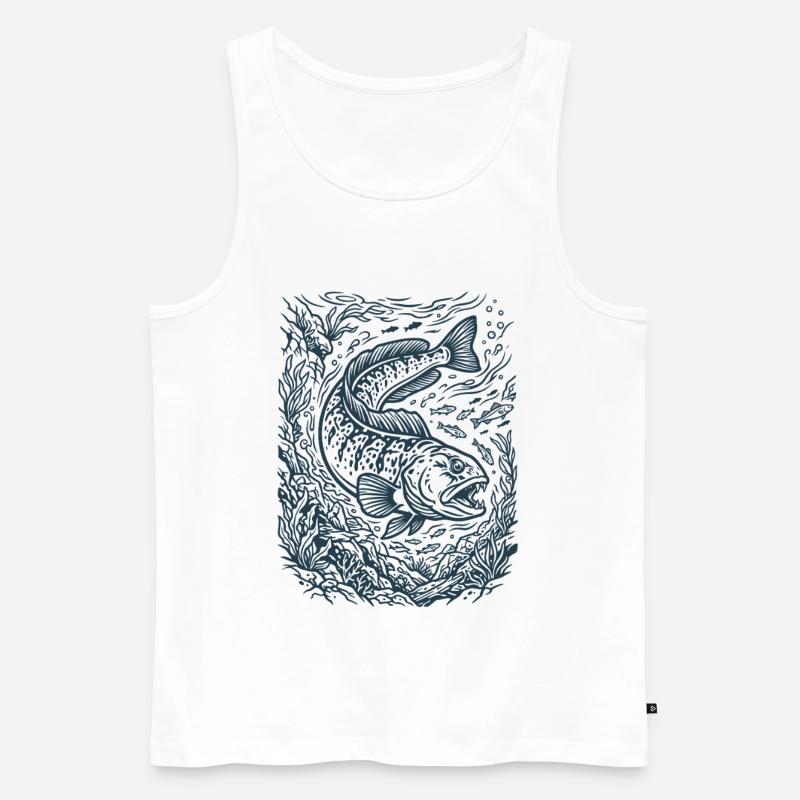 Seewolf | Steinbeißer | Unterwasserfisch - Männer Premium Bio Tank Top - Weiß