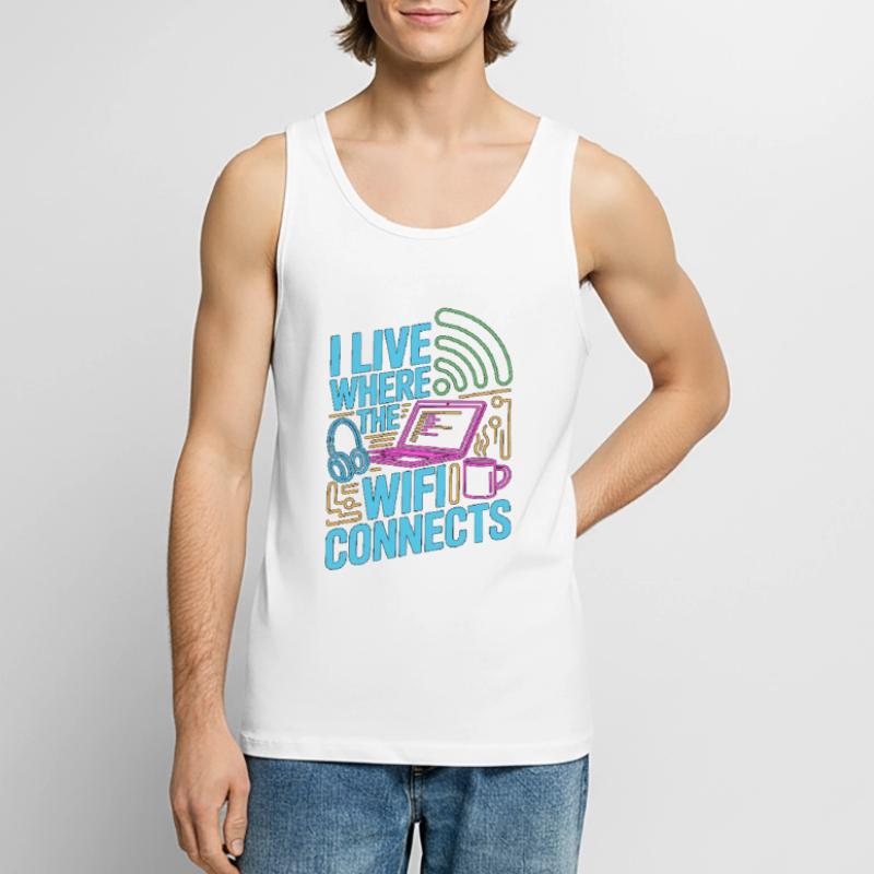 Remote Developer I Live Where The Web Developer Männer Premium Bio Tank Top