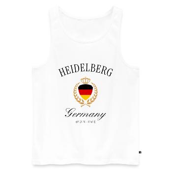 Heidelberg Wappen Krone – Reise Souvenir - Männer Premium Bio Tank Top - Weiß - Vorne - Michal (187cm)