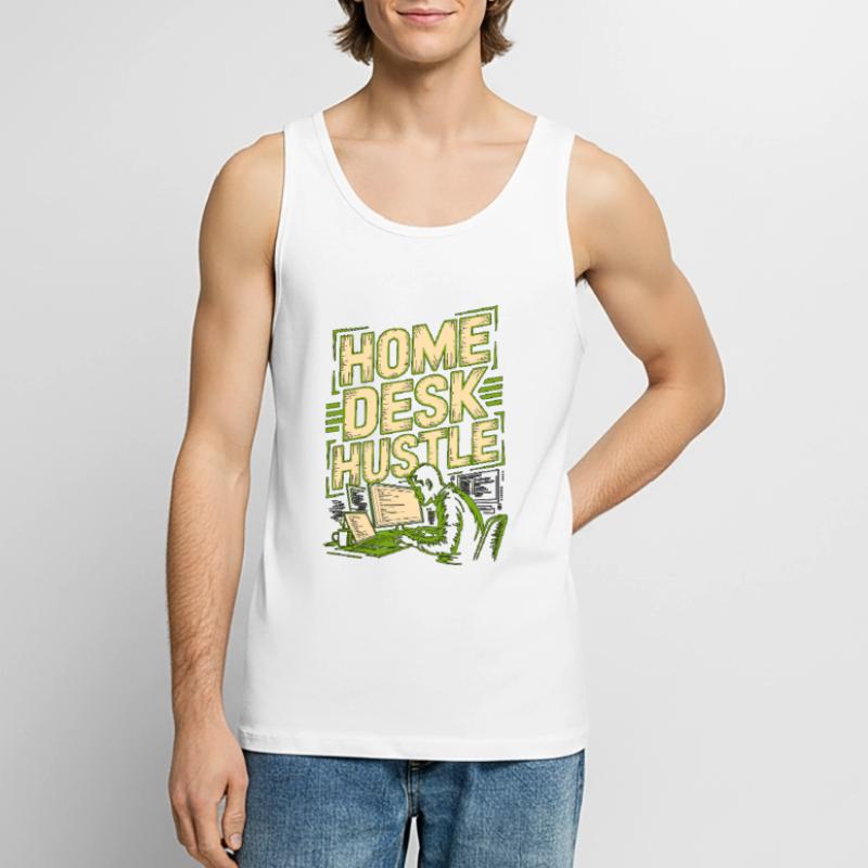 Remote Developer Home Desk Hustle Remote Coder Männer Premium Bio Tank Top