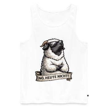 Nö Heute Nicht Walliser Schwarznasenschaf Lustig - Männer Premium Bio Tank Top - Weiß - Vorne - Michal (187cm)
