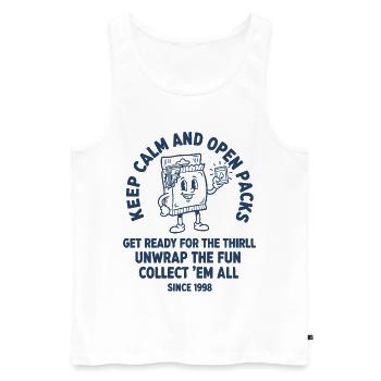 Keep Calm And Open Packs Collect Em All Trading - Men's Premium Organic Tank Top - white - Front - Michal (187cm)
