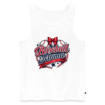 Baseball-Mama: Retro Mama Baseball-Geschenk - Männer Premium Bio Tank Top - Weiß - Vorne - AI Model Male 178 light (178cm)
