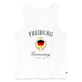 Freiburg DeutschlandWappen Krone Reise Souvenir - Männer Premium Bio Tank Top - Weiß - Vorne - Michal (187cm)
