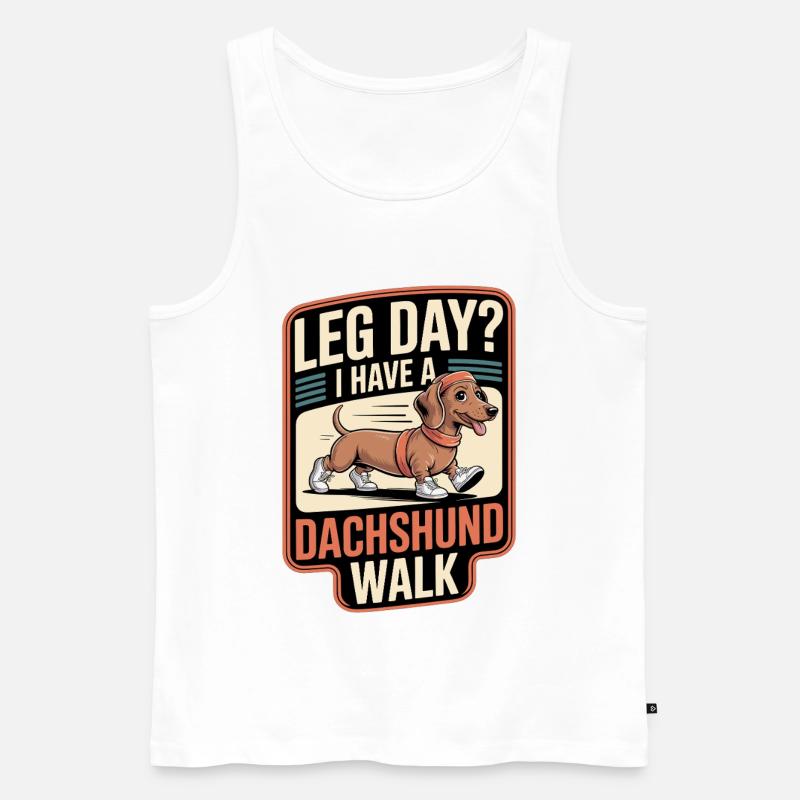 Dackel Walk - Männer Premium Bio Tank Top - Weiß