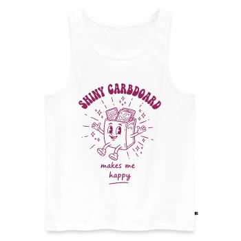 Glänzender Karton macht mich glücklich Sammelkartenordner - Männer Premium Bio Tank Top - Weiß - Vorne - AI Model Male 178 light (178cm)