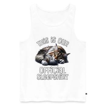 Chemise de nuit Maine Coon - Débardeur bio Premium Homme - blanc - Devant - Michal (187cm)