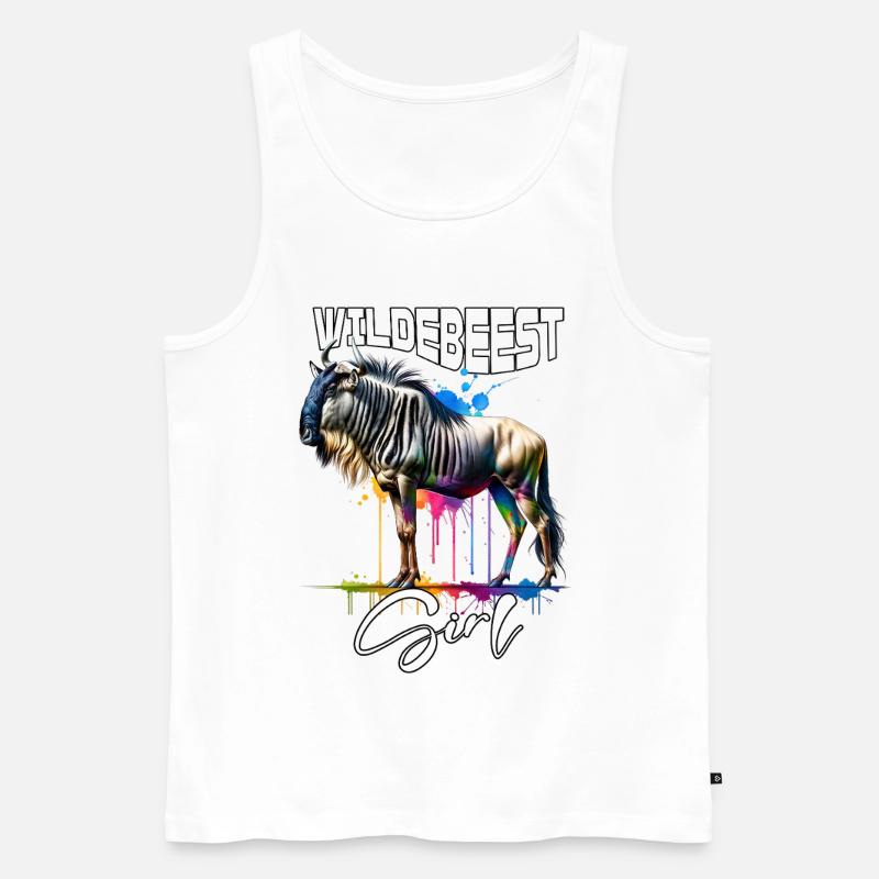 Wildebeest Mädchen Gnu - Männer Premium Bio Tank Top - Weiß