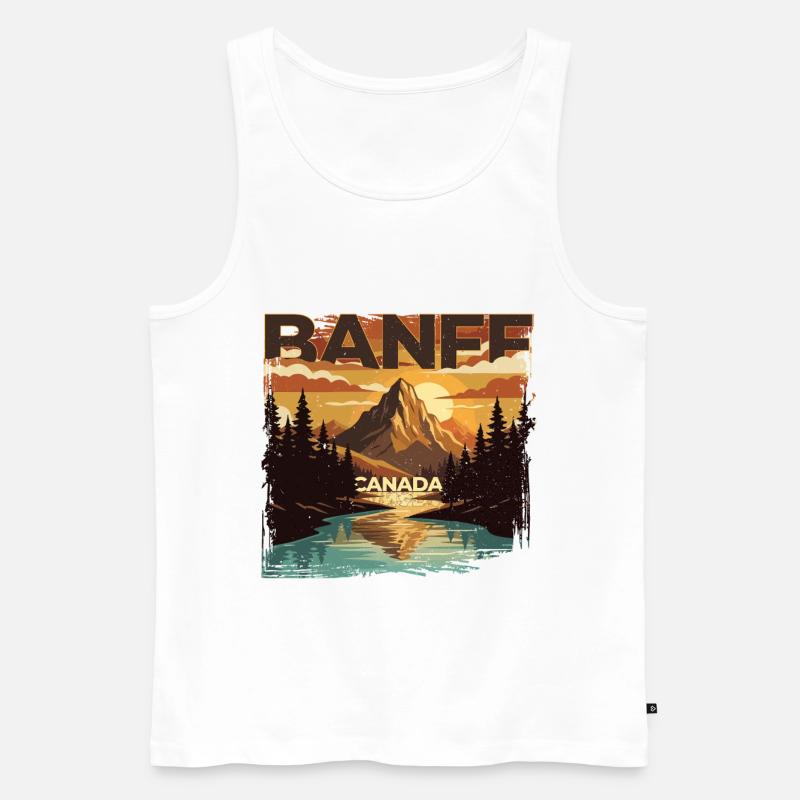Banff Canada Nationalpark - MĂ€nner Premium Bio Tank Top - WeiĂ