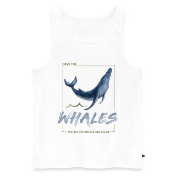 Whale Protects the Whales and the Sea Design - Men's Premium Organic Tank Top - white - Front - AI Model Male 178 light (178cm)
