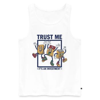 Glaub mir, es ist ein Booster für Investment-Sammelkarten - Männer Premium Bio Tank Top - Weiß - Vorne - Michal (187cm)