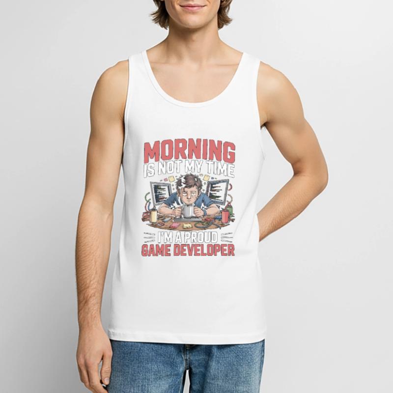 Game Developer Morning Is Not My Time Game Coder Männer Premium Bio Tank Top