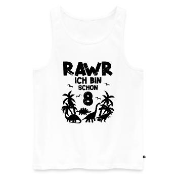 8. Geburtstag Dinosaurier - Männer Premium Bio Tank Top - Weiß - Vorne - Michal (187cm)