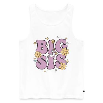 Gender reveal Big Sis big sister baby shower team - Men's Premium Organic Tank Top - white - Front - Michal (187cm)