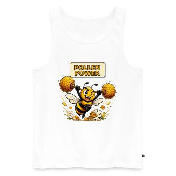 Biene Honig Imker Honigwabe Blumen Wiese Insekt - Männer Premium Bio Tank Top - Weiß - Vorne - AI Model Male 178 light (178cm)