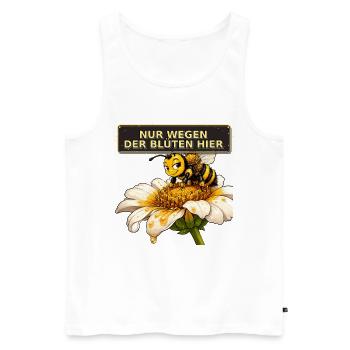 Biene Honig Imker Honigwabe Blumen Wiese Insekt - Männer Premium Bio Tank Top - Weiß - Vorne - Michal (187cm)