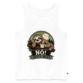 NÖ Heute Nicht faultier Kaffee - Männer Premium Bio Tank Top - Weiß - Vorne - Michal (187cm)