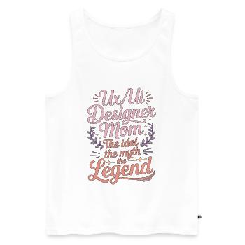 UX/UI Designer Mom The Idol The Myth Web Designer - Männer Premium Bio Tank Top - Weiß - Vorne - AI Model Male 178 light (178cm)