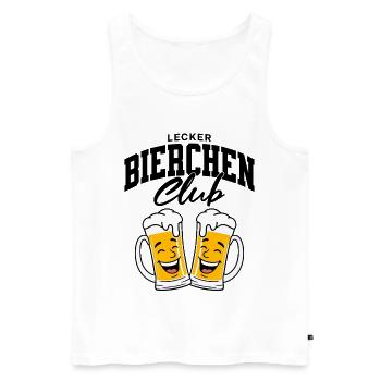 Lecker Bierchen Club - Männer Premium Bio Tank Top - Weiß - Vorne - AI Model Male 178 light (178cm)